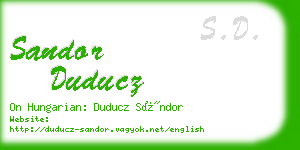 sandor duducz business card